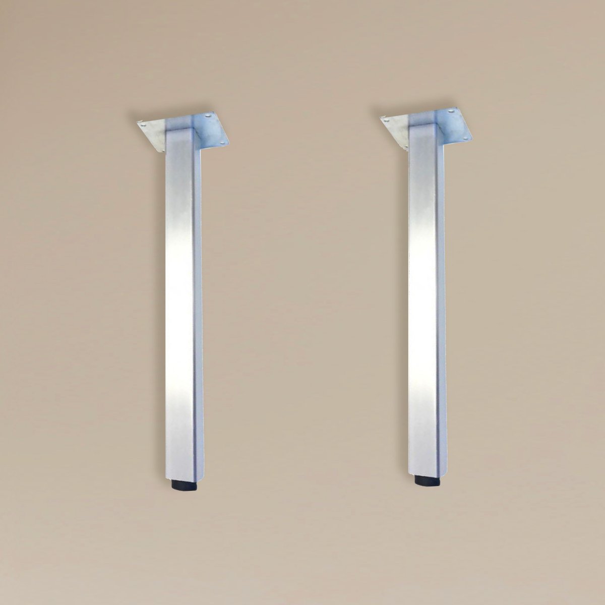 Lot de 2 pieds en métal pour meuble de salle de bain