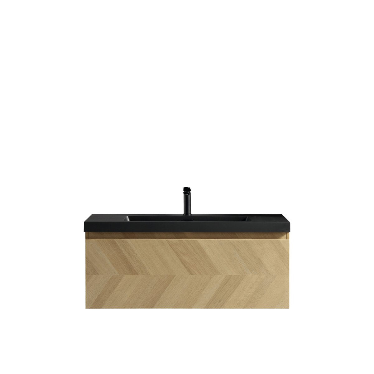 Ensemble salle de bain 100 cm chevron aspect chêne Aquapunto