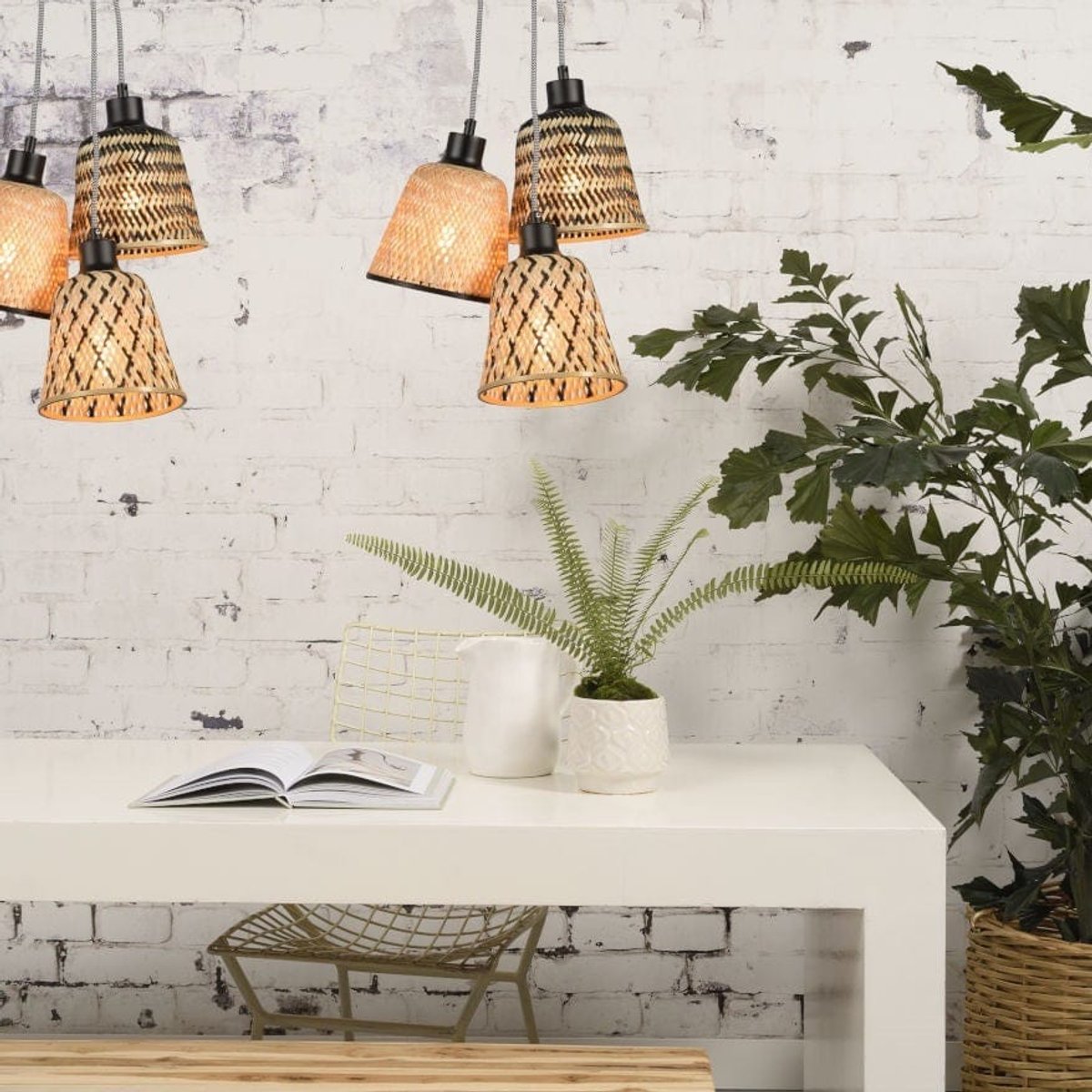 Suspension Grappe Bambou