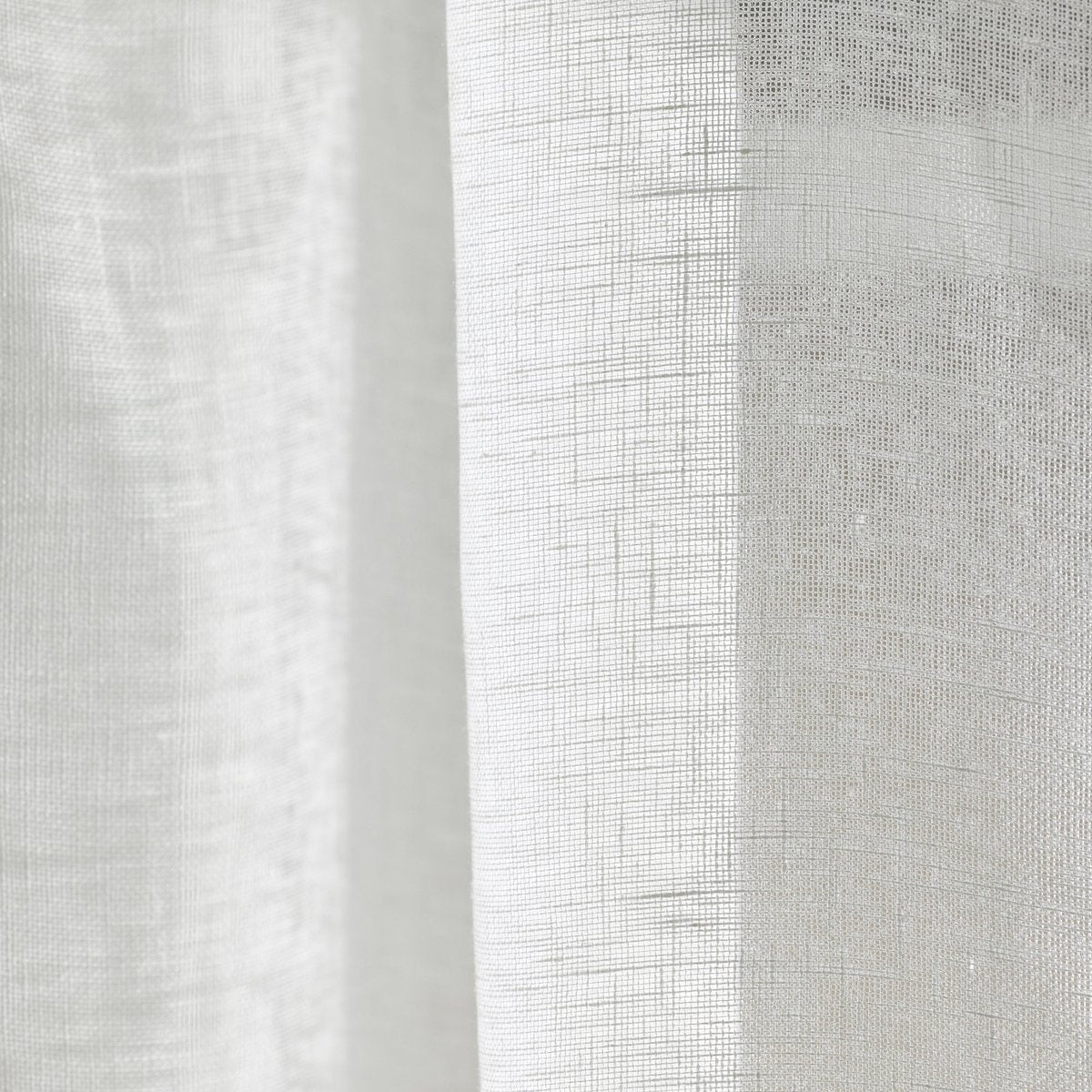 Voilage panneau SHADOW blanc pur et bourdon indigo
