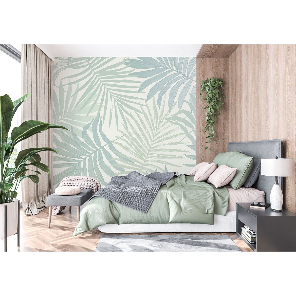 Papier peint panoramique - Feuilles tropicales