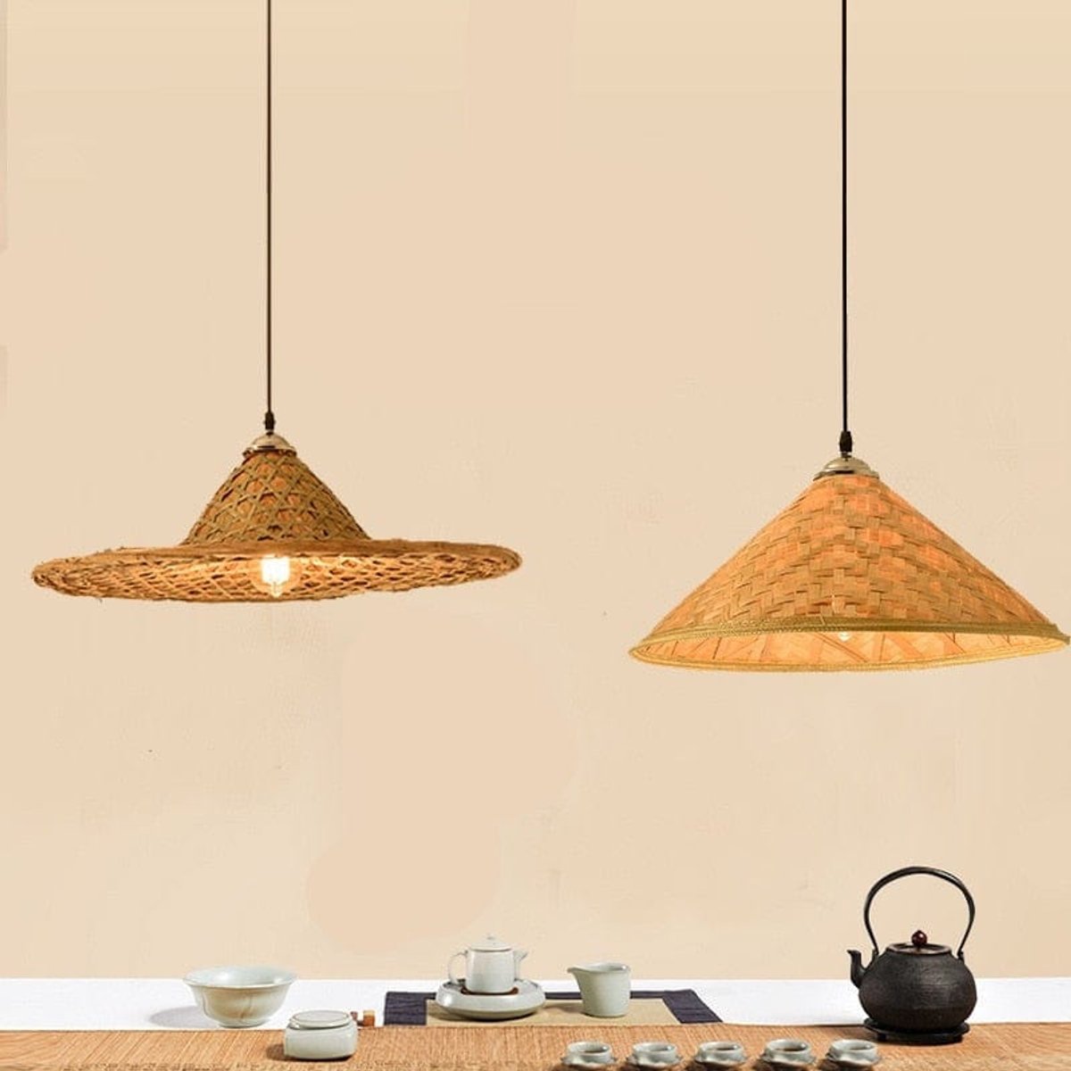Suspension Ombrelle Bambou