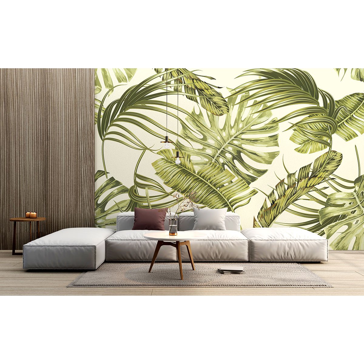 Papier peint panoramique - Feuilles tropicales