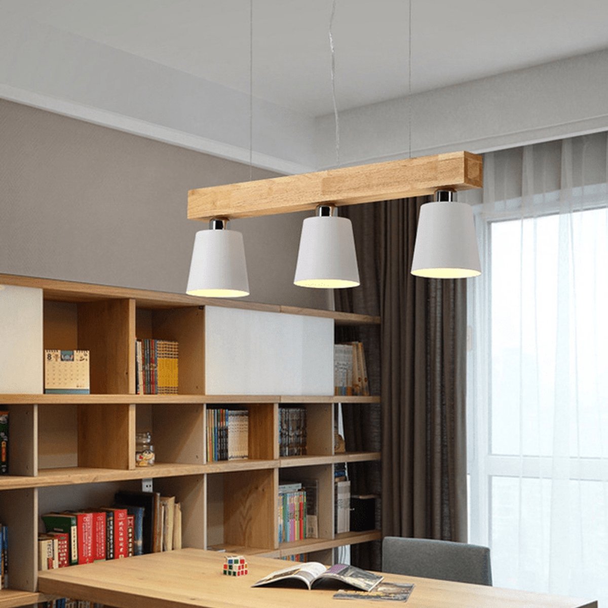 Suspension 3 Lampes Bois