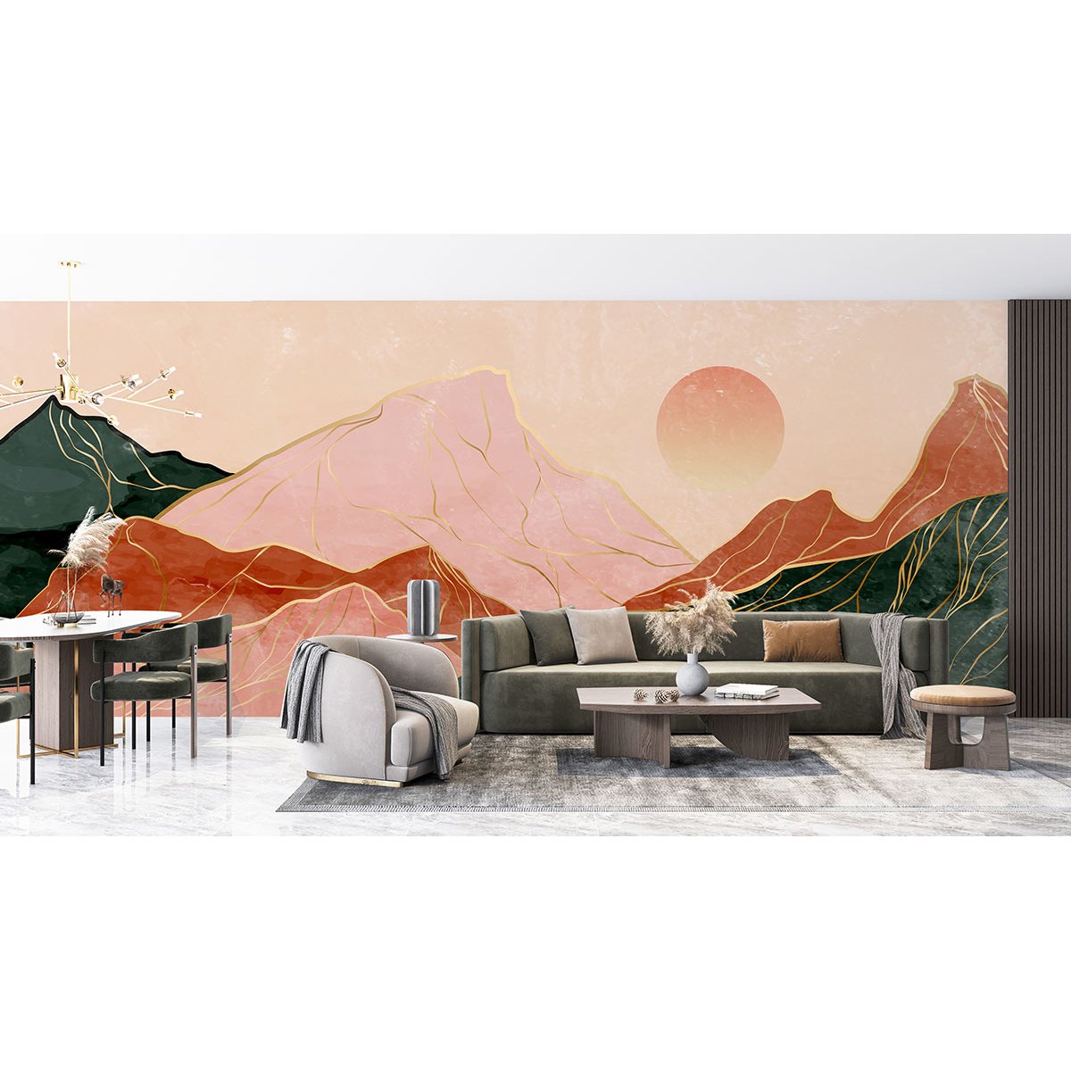 Papier peint panoramique - Couché de soleil Boho