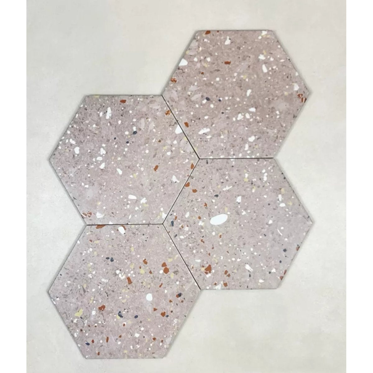 Carrelage Effet Terrazzo Hexagonal AROUSA 25,8x29 Rosa
