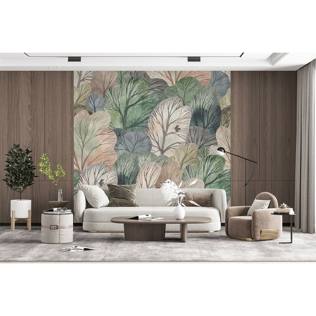 Papier peint panoramique - Feuilles Design