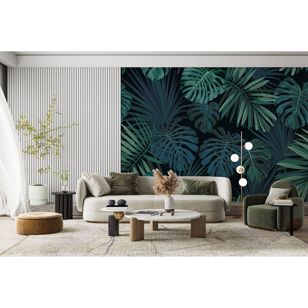 Papier peint panoramique - Feuilles tropicales