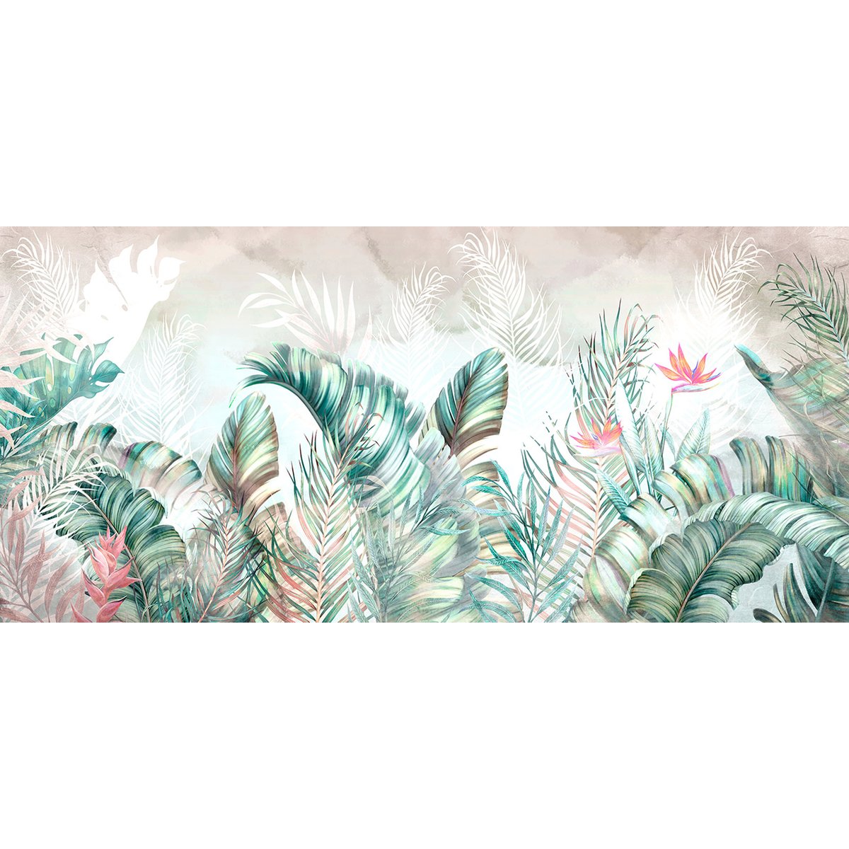 Papier peint panoramique - Feuilles Tropicales