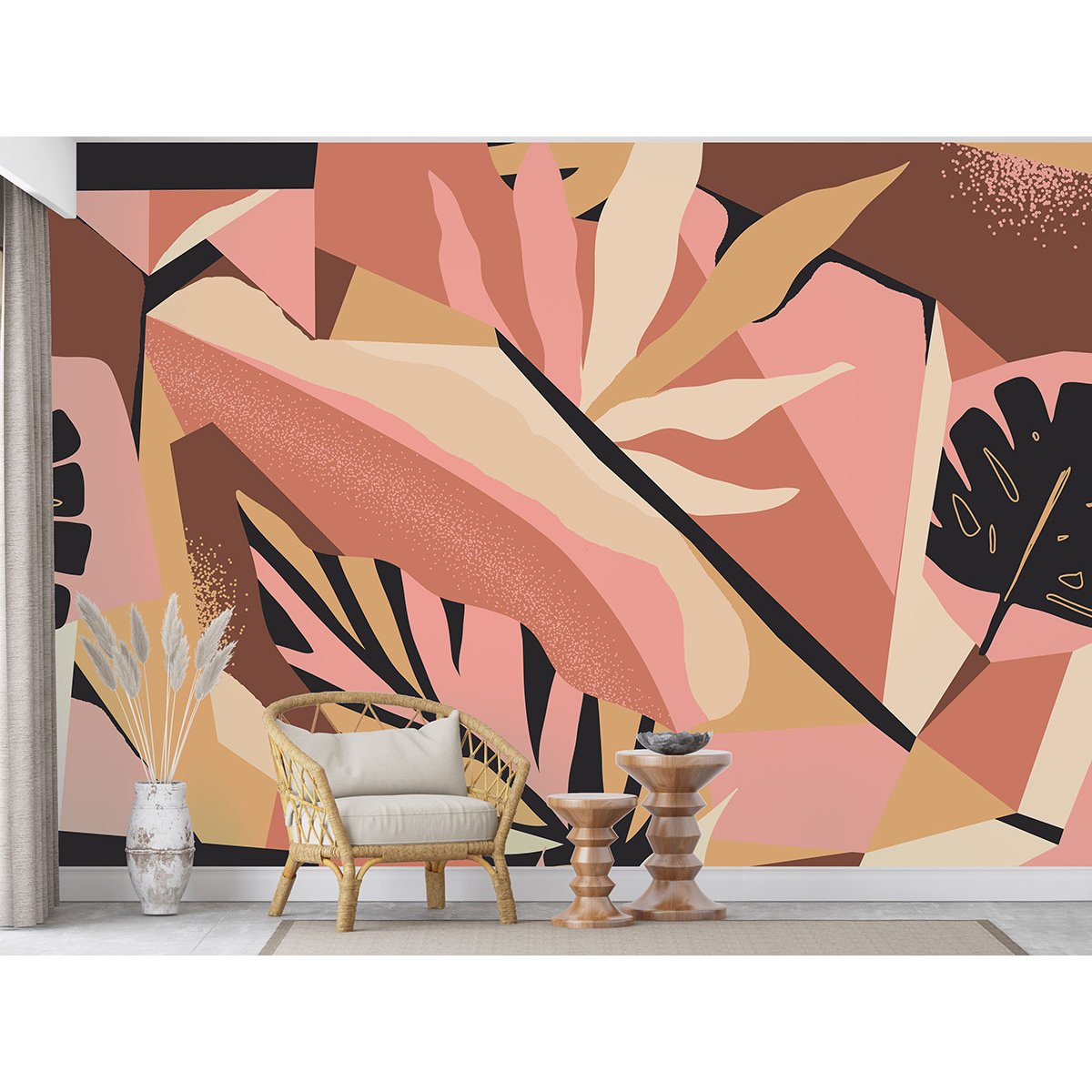 Papier peint panoramique - Feuilles Design