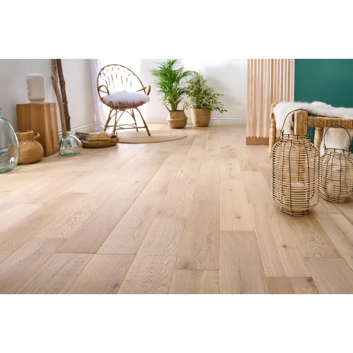 Parquet chêne massif brut de sciage huilé - Larg. 15 cm