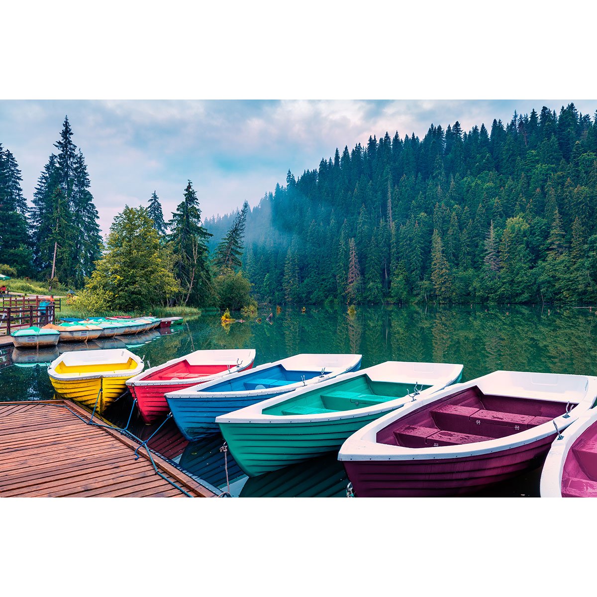 Papier peint panoramique - Bateaux sur lac