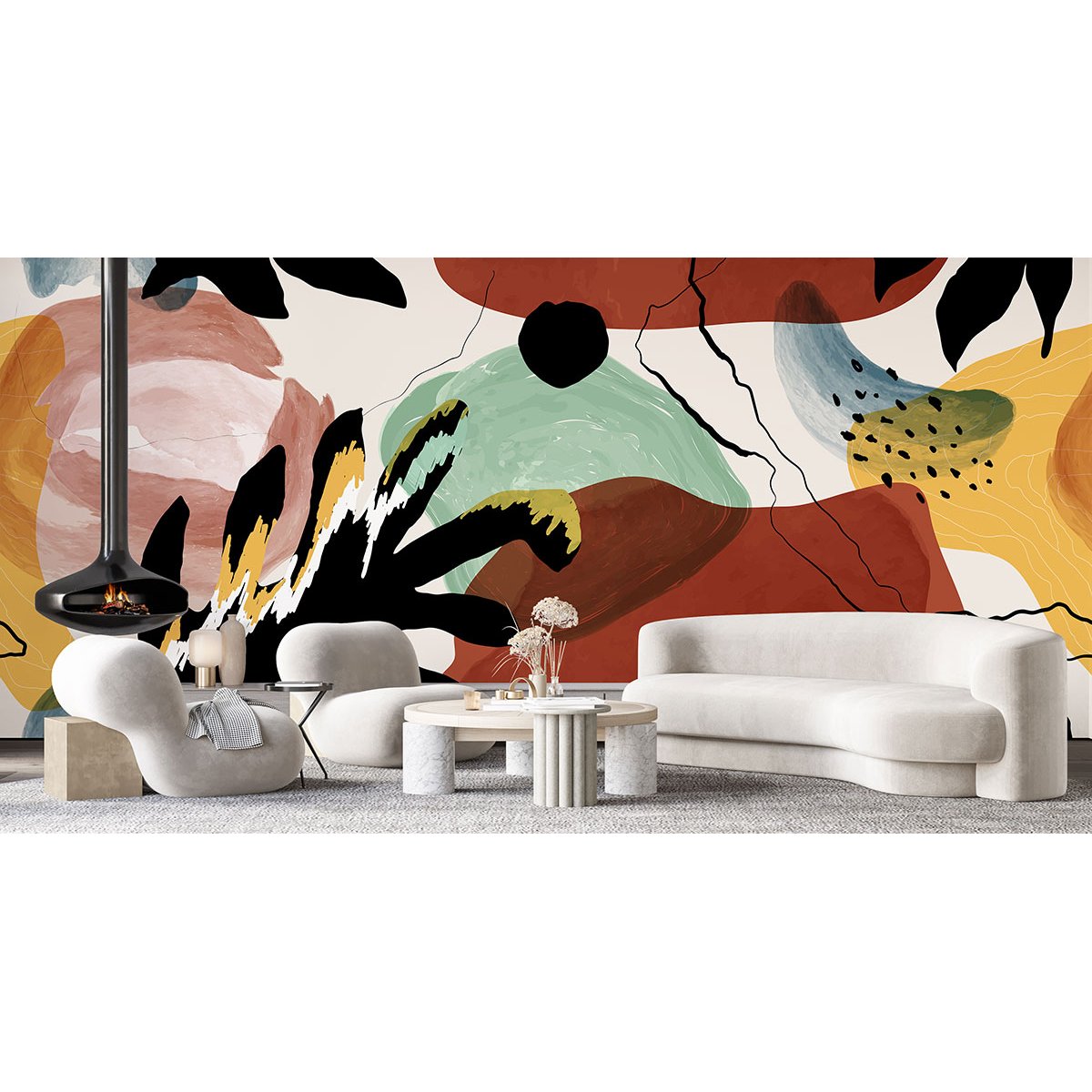 Papier peint panoramique - Feuilles Design