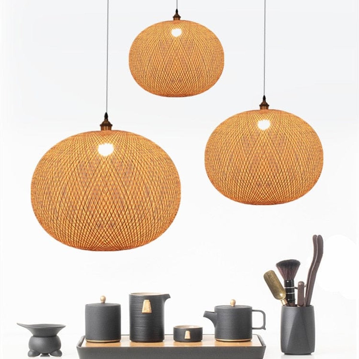 Suspension Osier Bambou