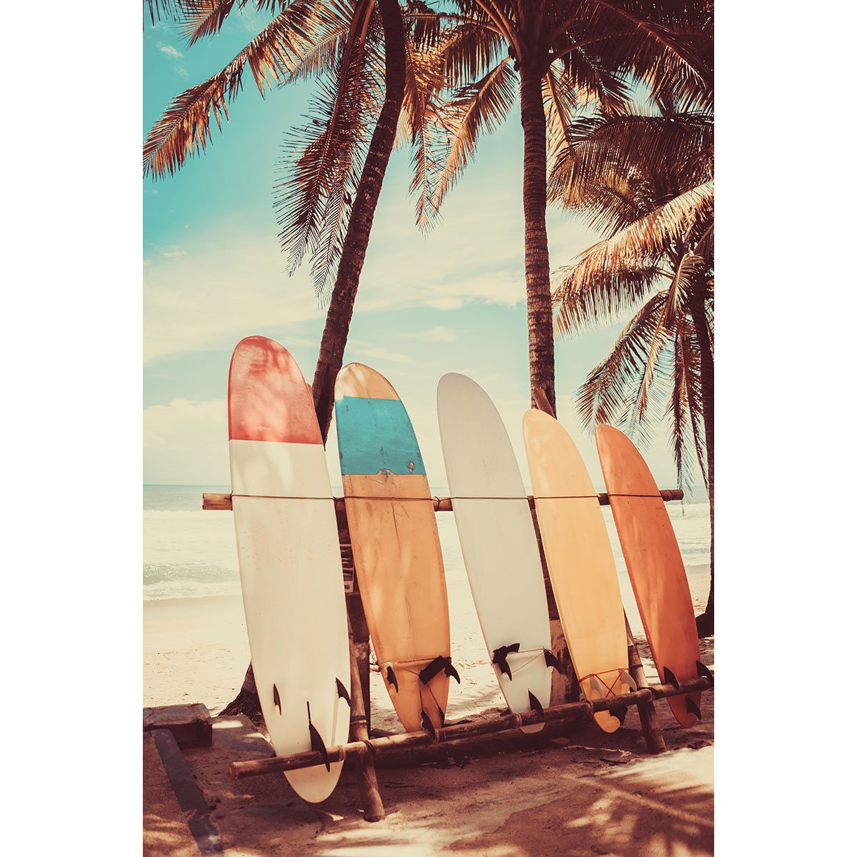 Papier peint panoramique - Palmiers Planches de Surf