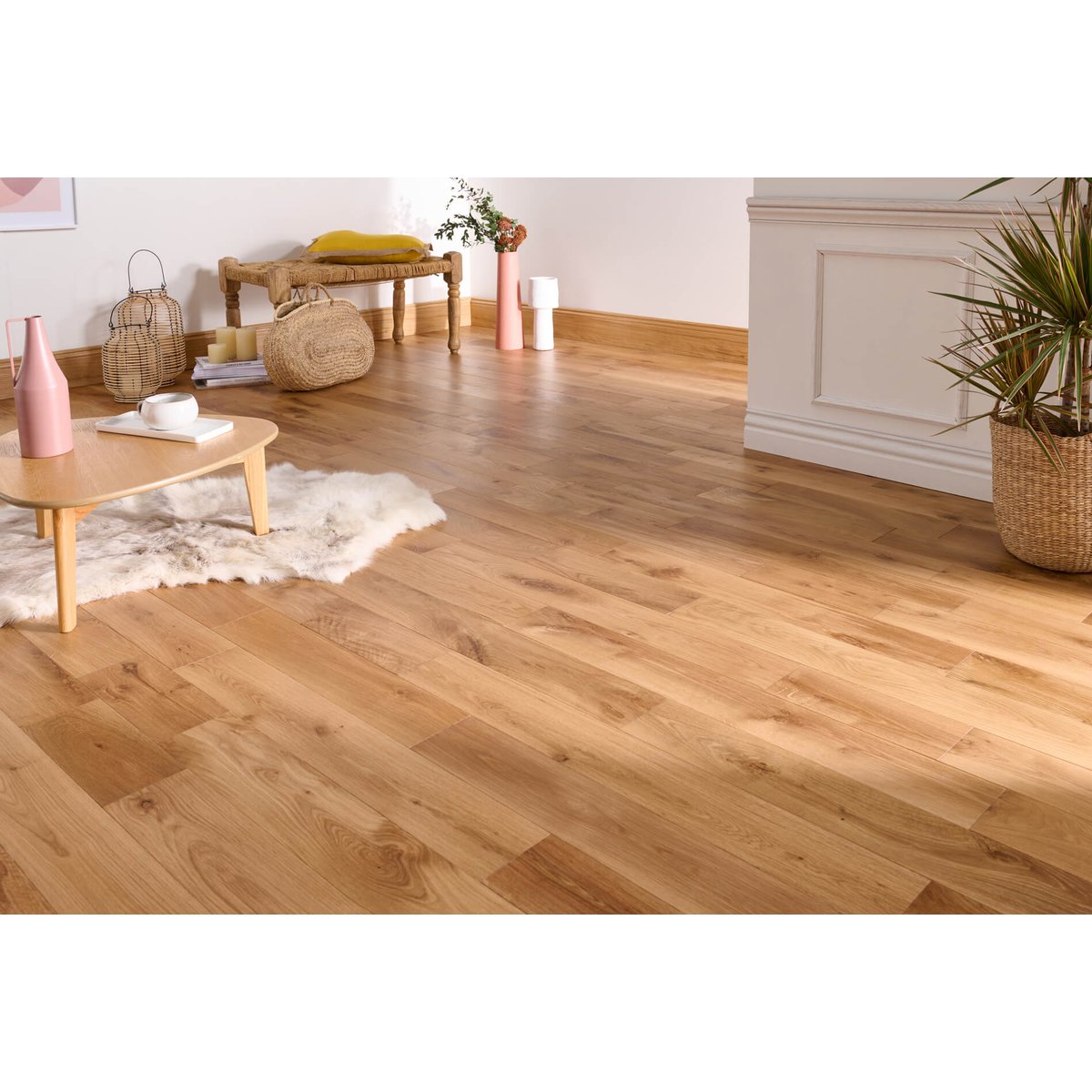 Parquet chêne massif naturel - Larg. 12,5 cm