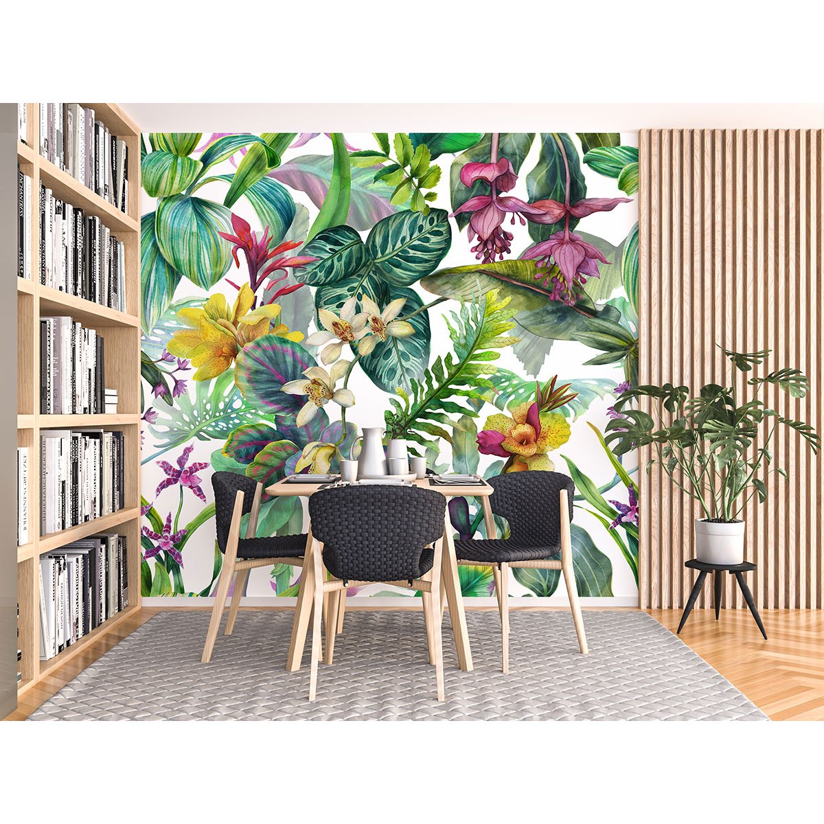 Papier peint panoramique - Fleurs tropicales