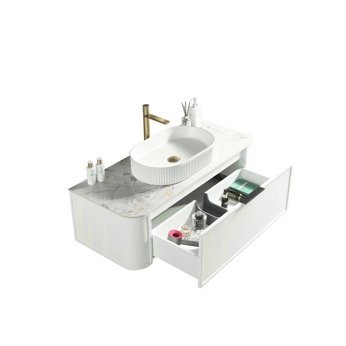 Meuble de salle de bain avec vasque à poser 120 cm Aquapari