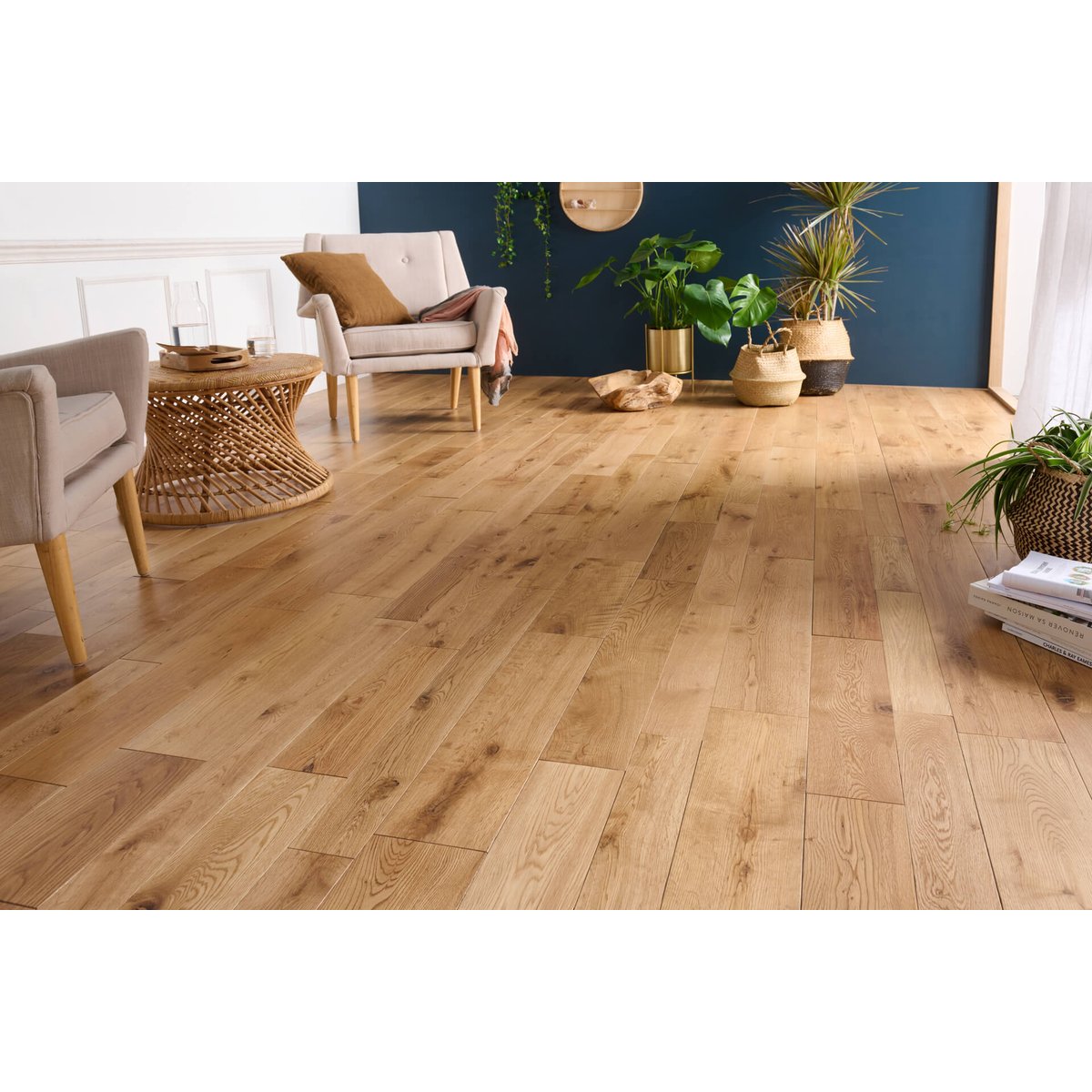 Parquet chêne massif - Larg. 9 cm