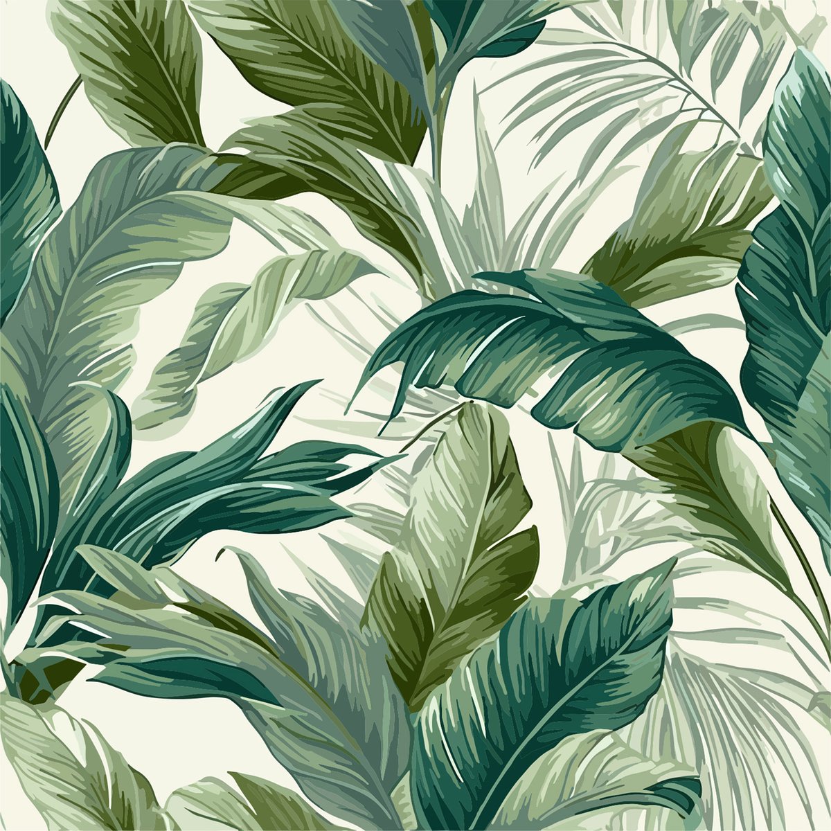 Papier peint panoramique - Feuilles tropicales