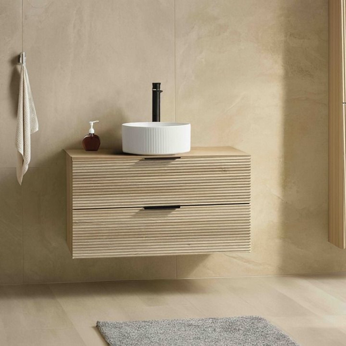 Ensemble salle de bain 120 cm chêne clair Aqualinea
