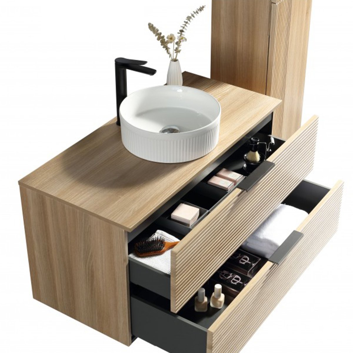 Mitigeur salle de bain noir haut