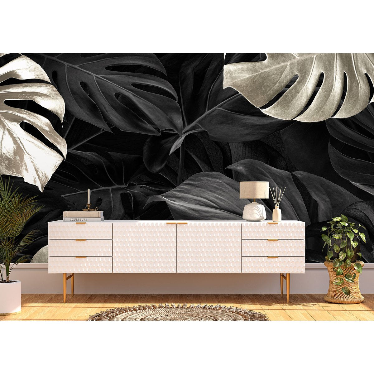 Papier peint panoramique - Feuilles tropicales