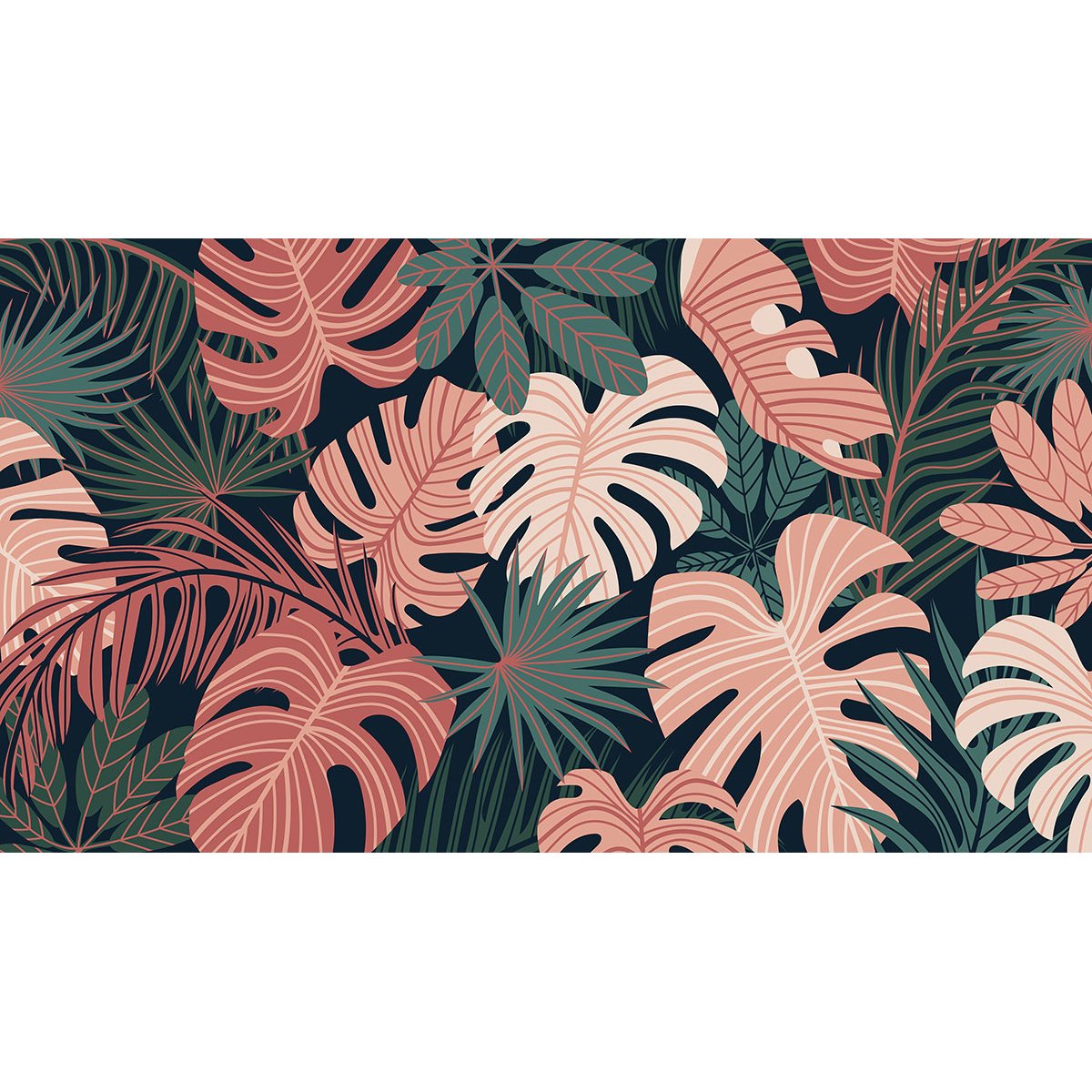 Papier peint panoramique - Feuilles tropicales