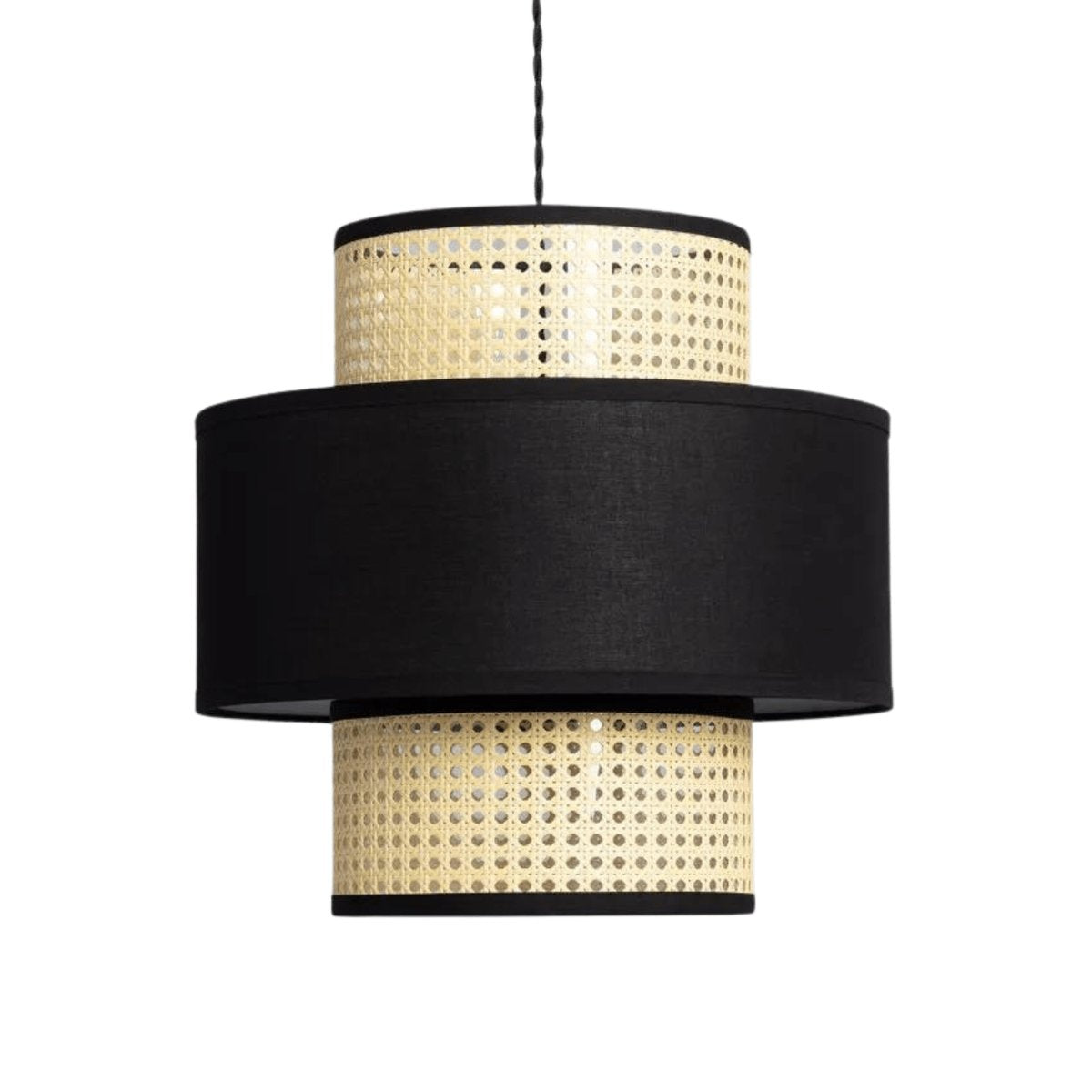 Suspension Rotin et Tissu