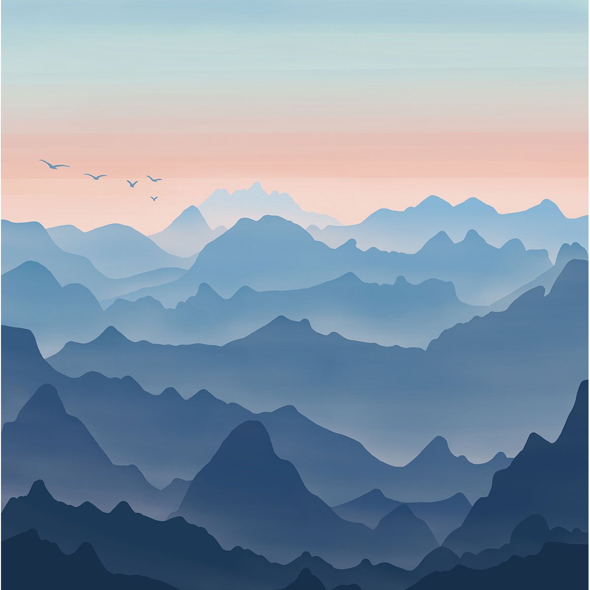 Papier peint panoramique - Montagnes