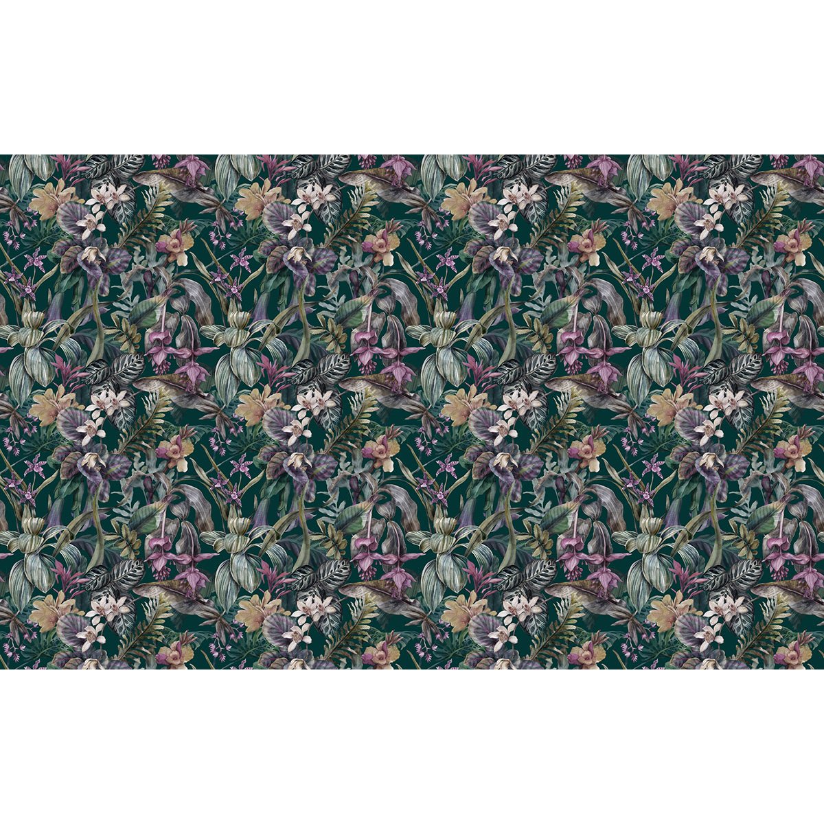 Papier peint panoramique - Motif Fleurs tropicales