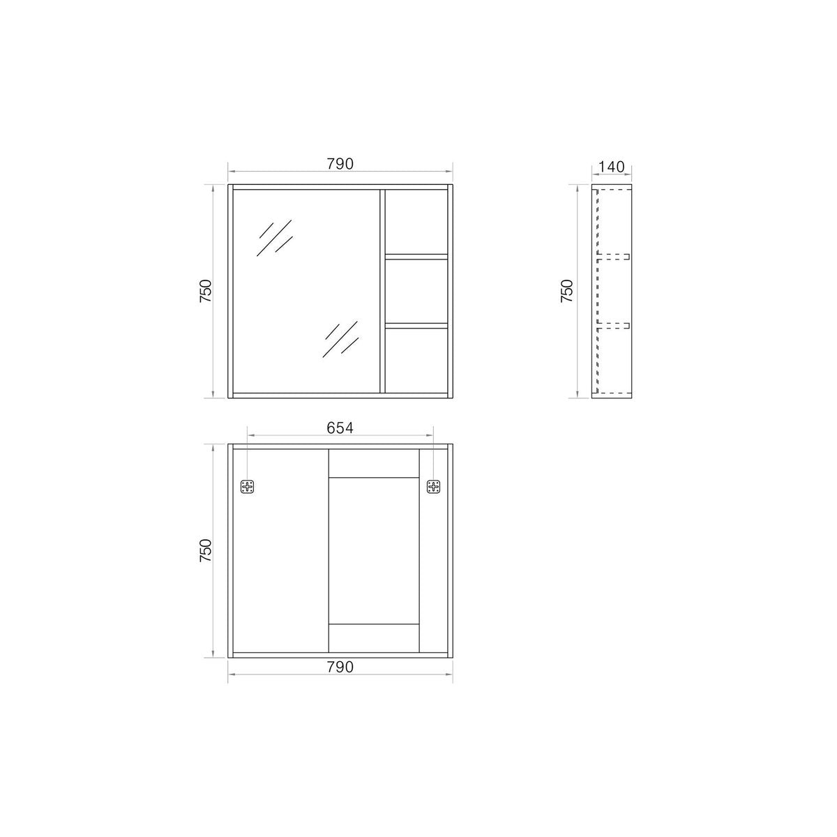 Armoire de salle de bain avec miroir chêne brun Aquanoma