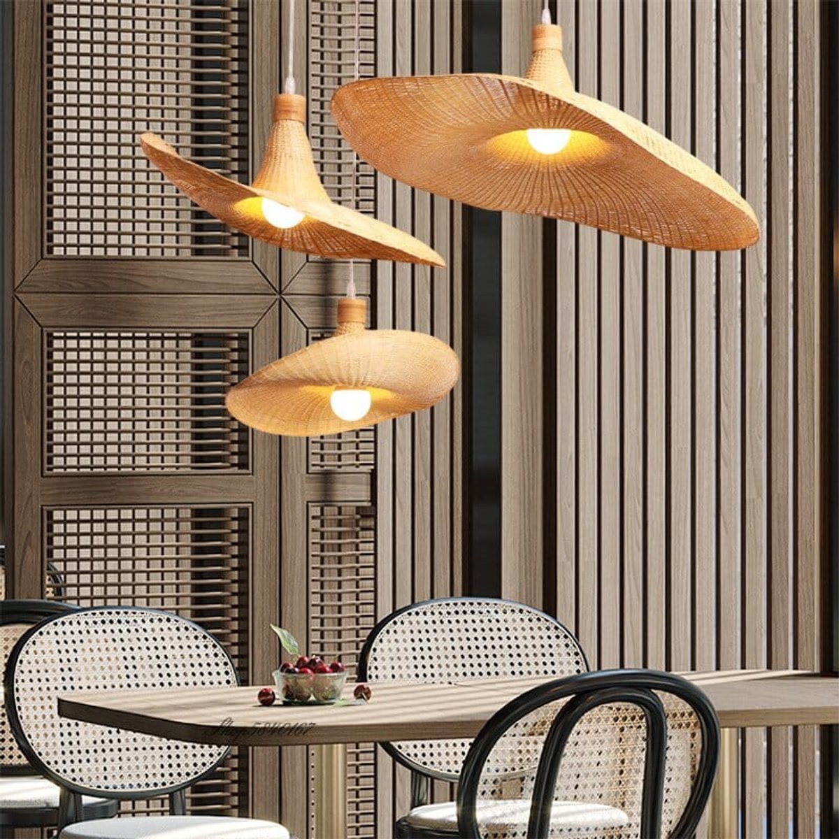 Suspension Asymétrique Bambou