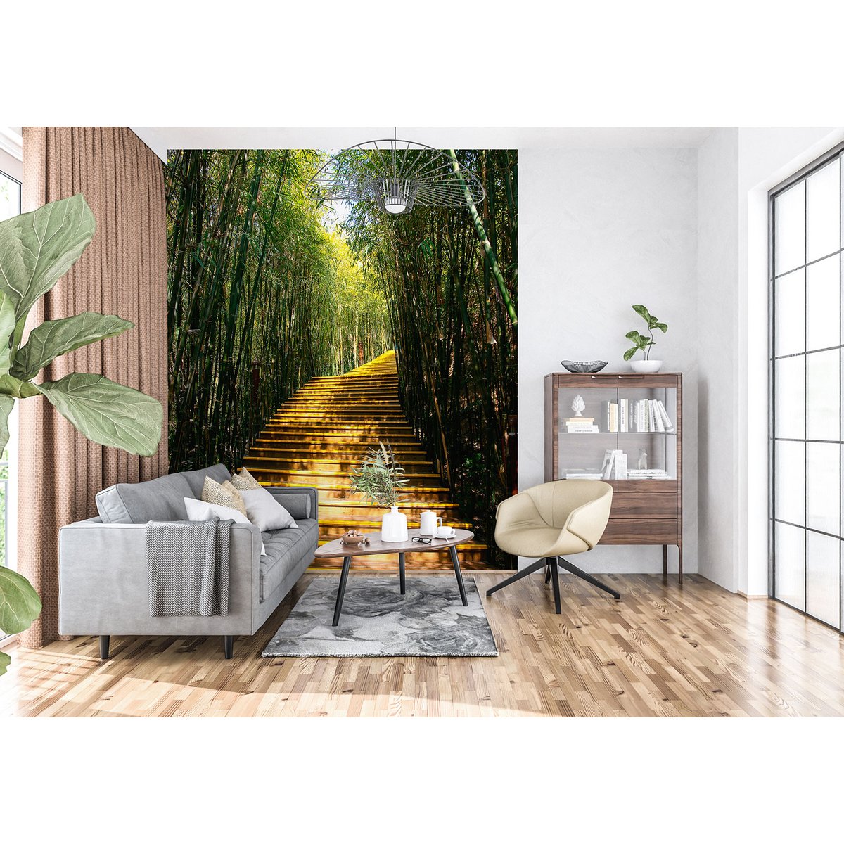 Papier peint panoramique - Escaliers en bois