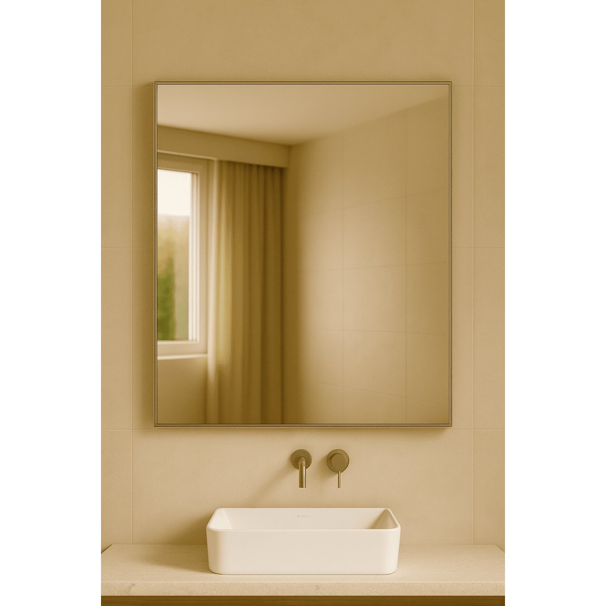 Miroir simple mural pour salle de bain