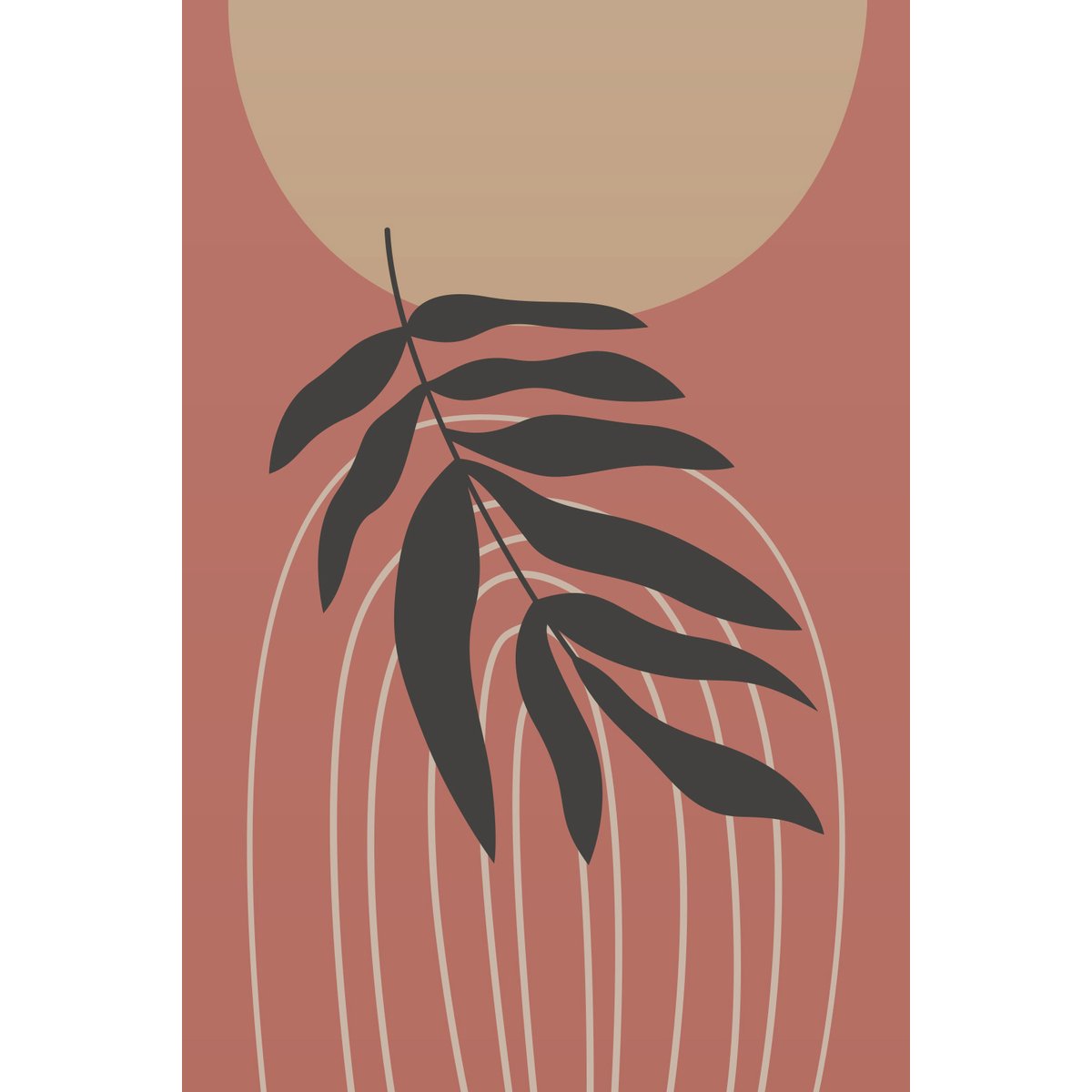 Papier peint panoramique - Feuille Boho
