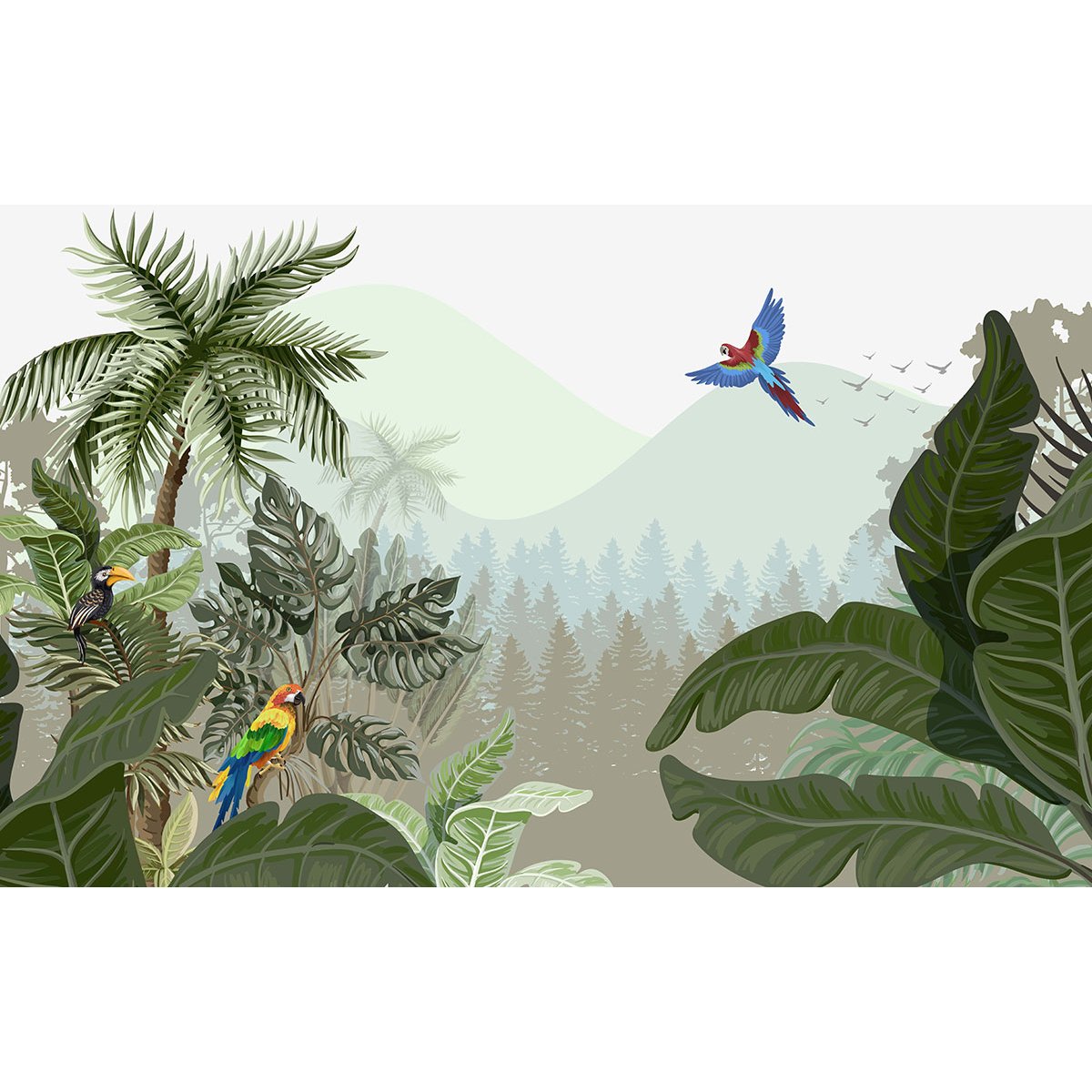 Papier peint panoramique Enfants - Jungle