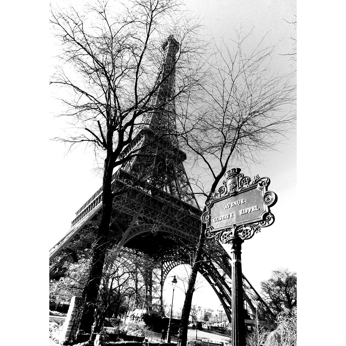 Papier peint panoramique - Tour Eiffel Noir et Blanc