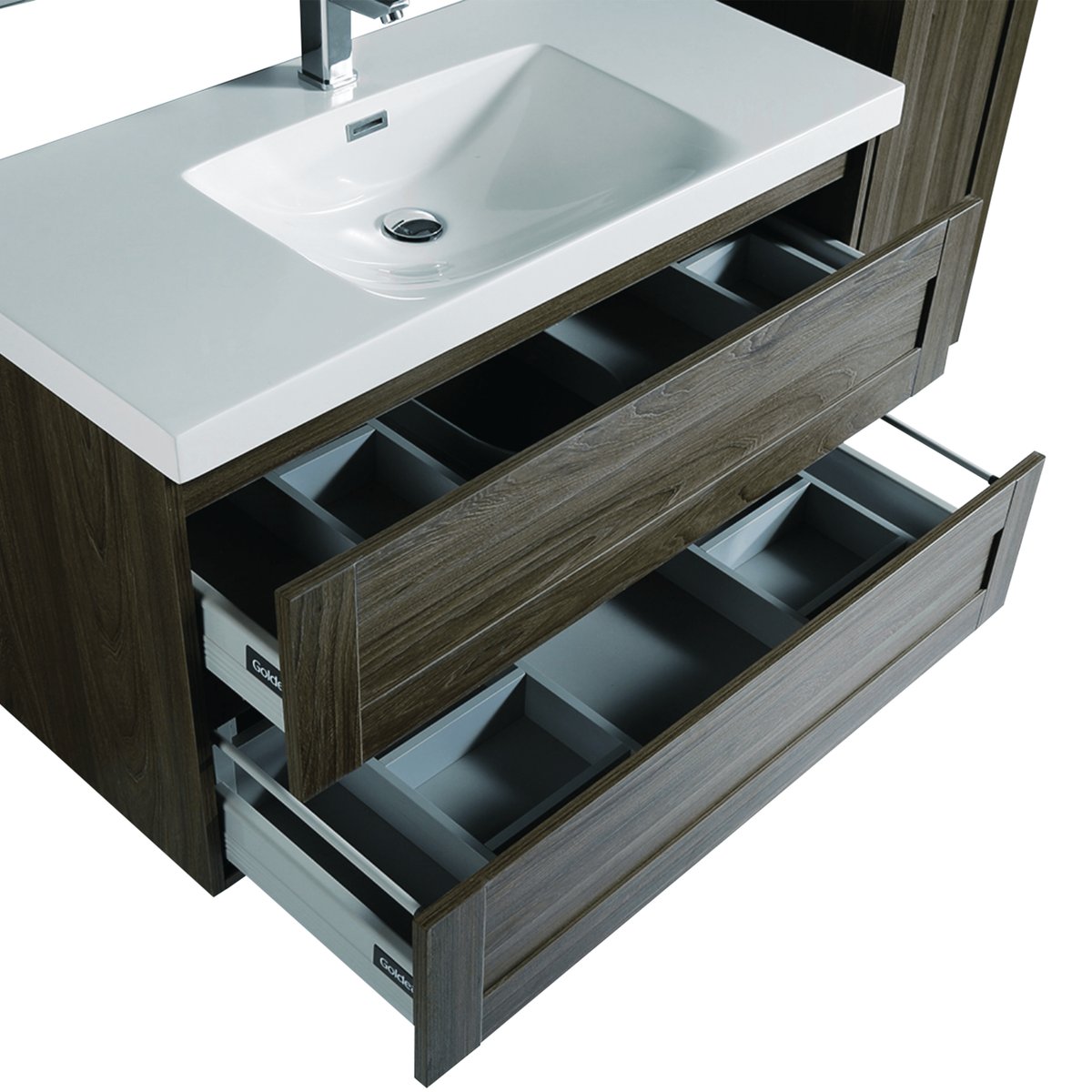 Meuble avec vasque 100 cm orme brun Aqualuna