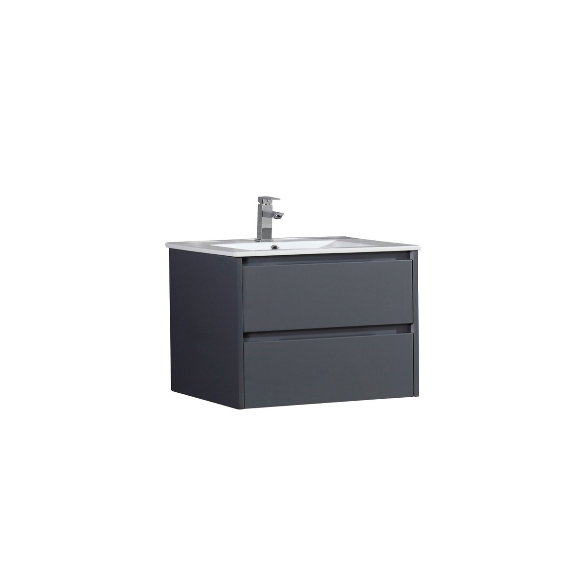 Meuble avec vasque 100 cm gris laqué Aquadoli