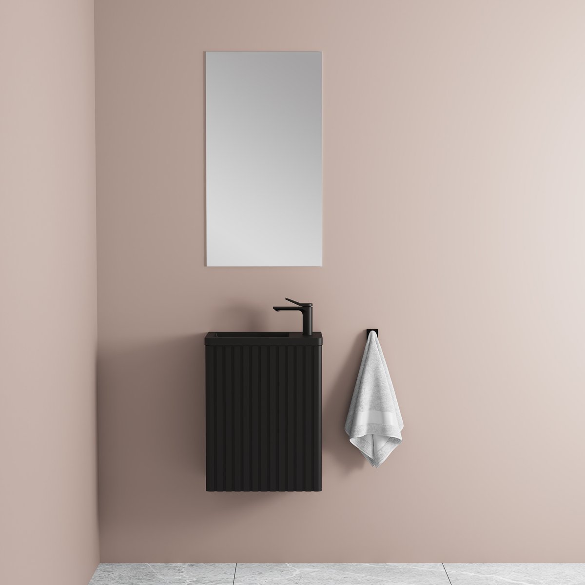 Meuble lave-main Aquanero noir 40 cm