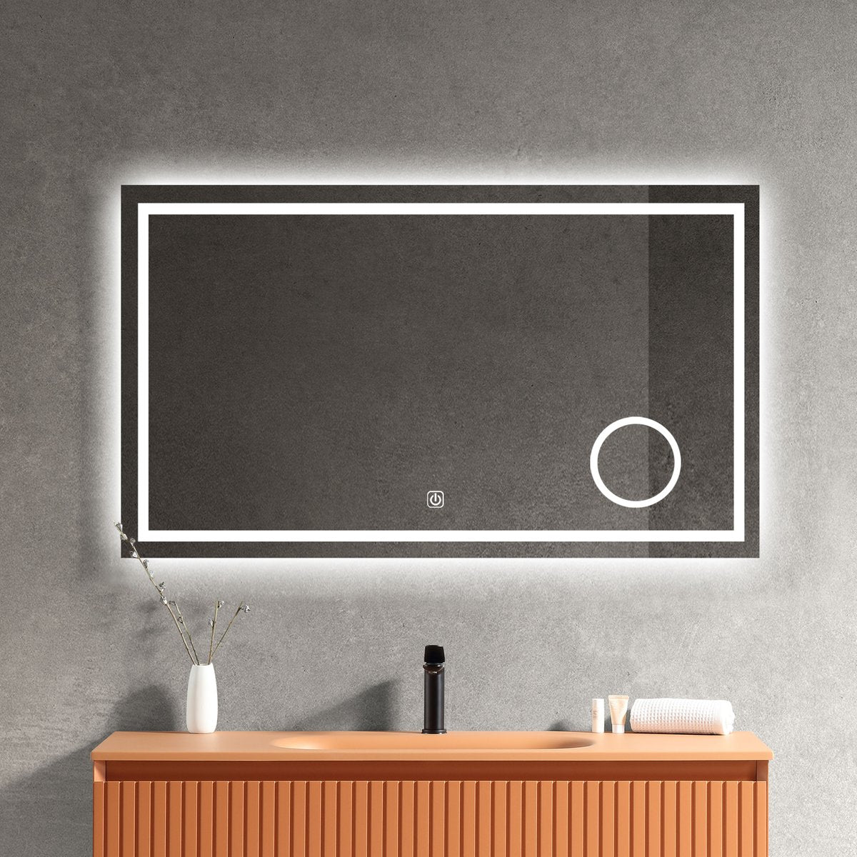 Miroir salle de bain LED avec zoom