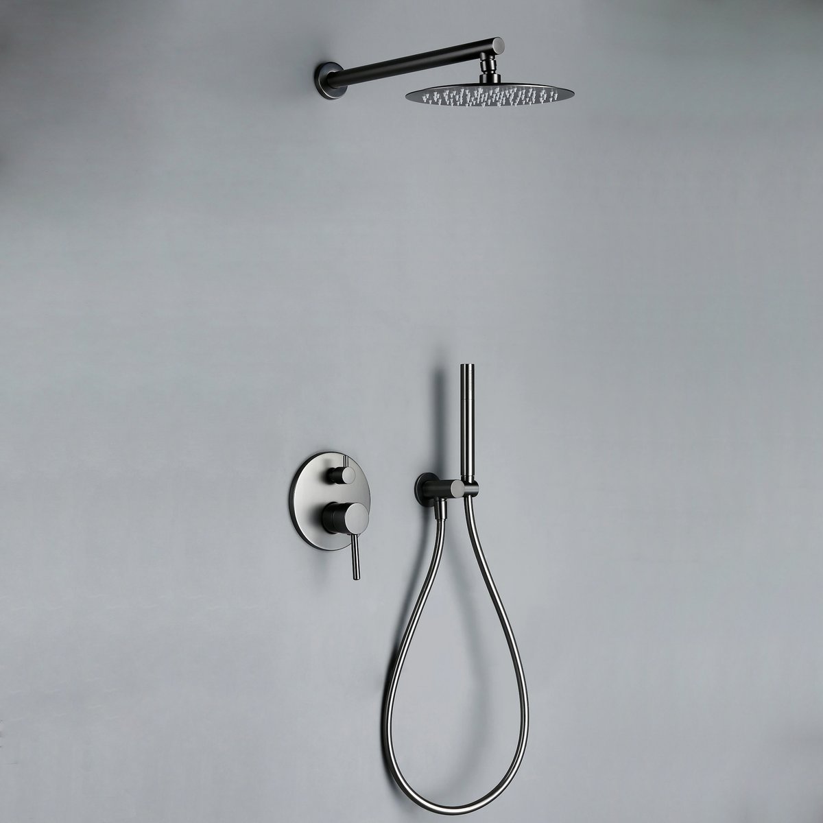 Colonne de douche encastrable gris brossé