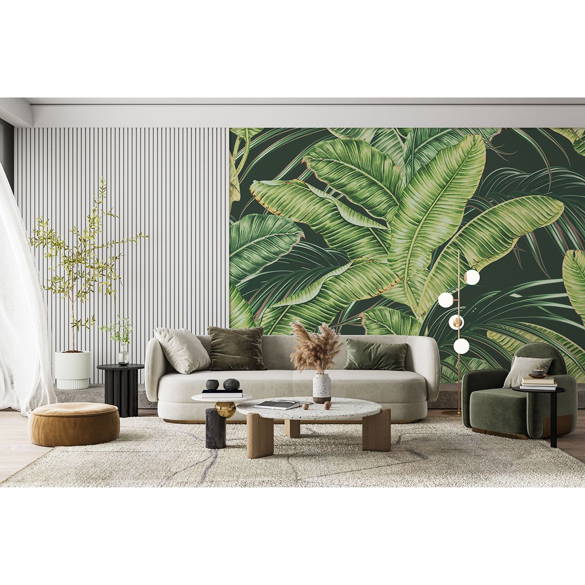 Papier peint panoramique - Feuilles tropicales