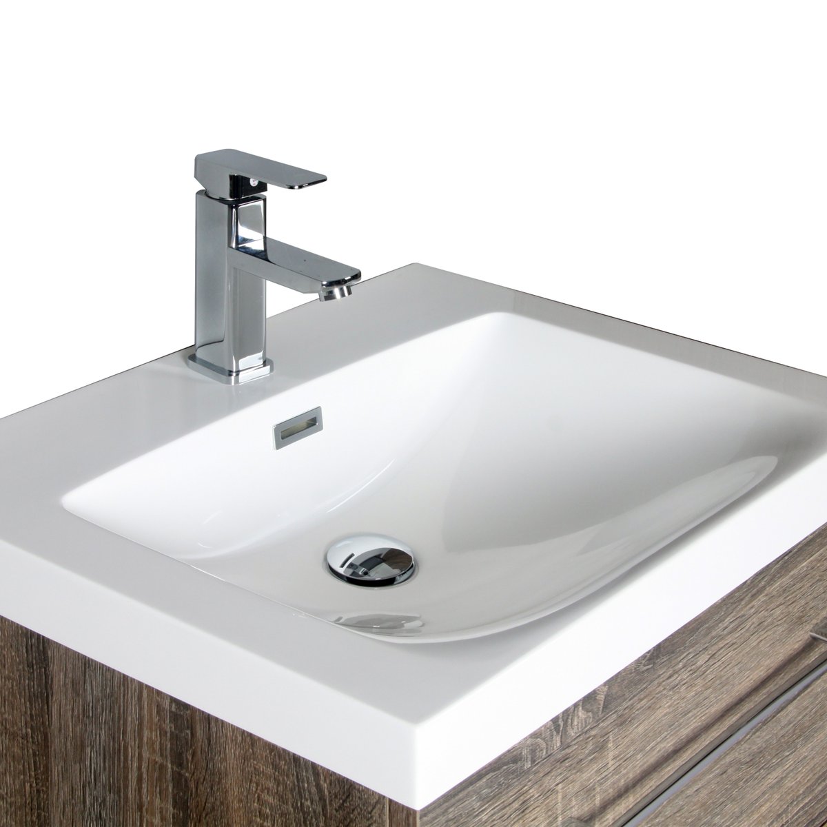 Meuble avec vasque 80 cm chêne californien gris Aquasun