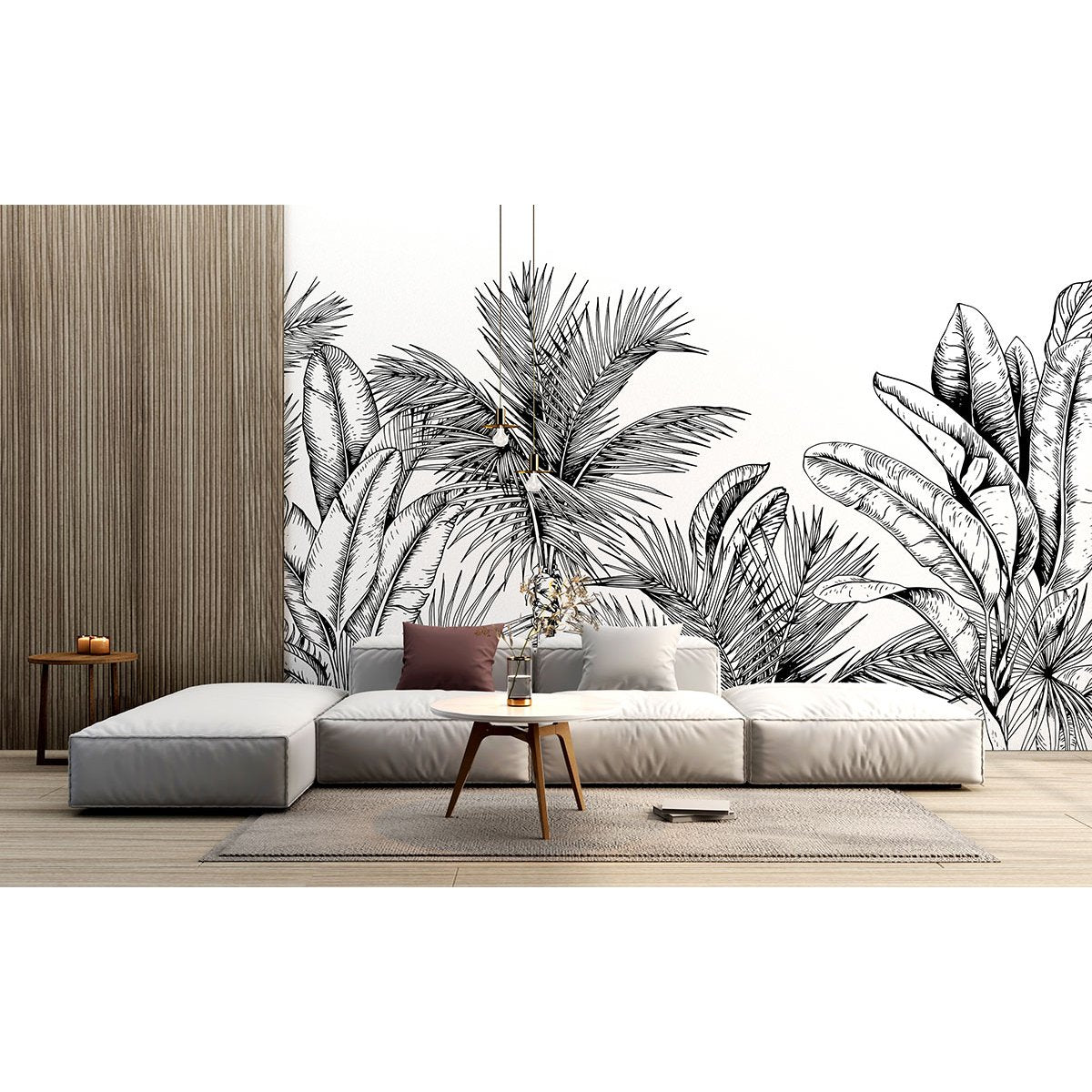 Papier peint panoramique - Feuilles tropicales