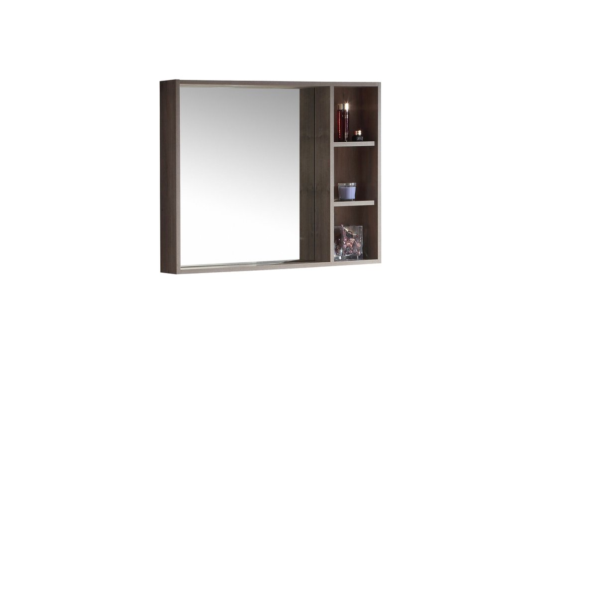 Armoire de salle de bain avec miroir chêne brun Aquanoma