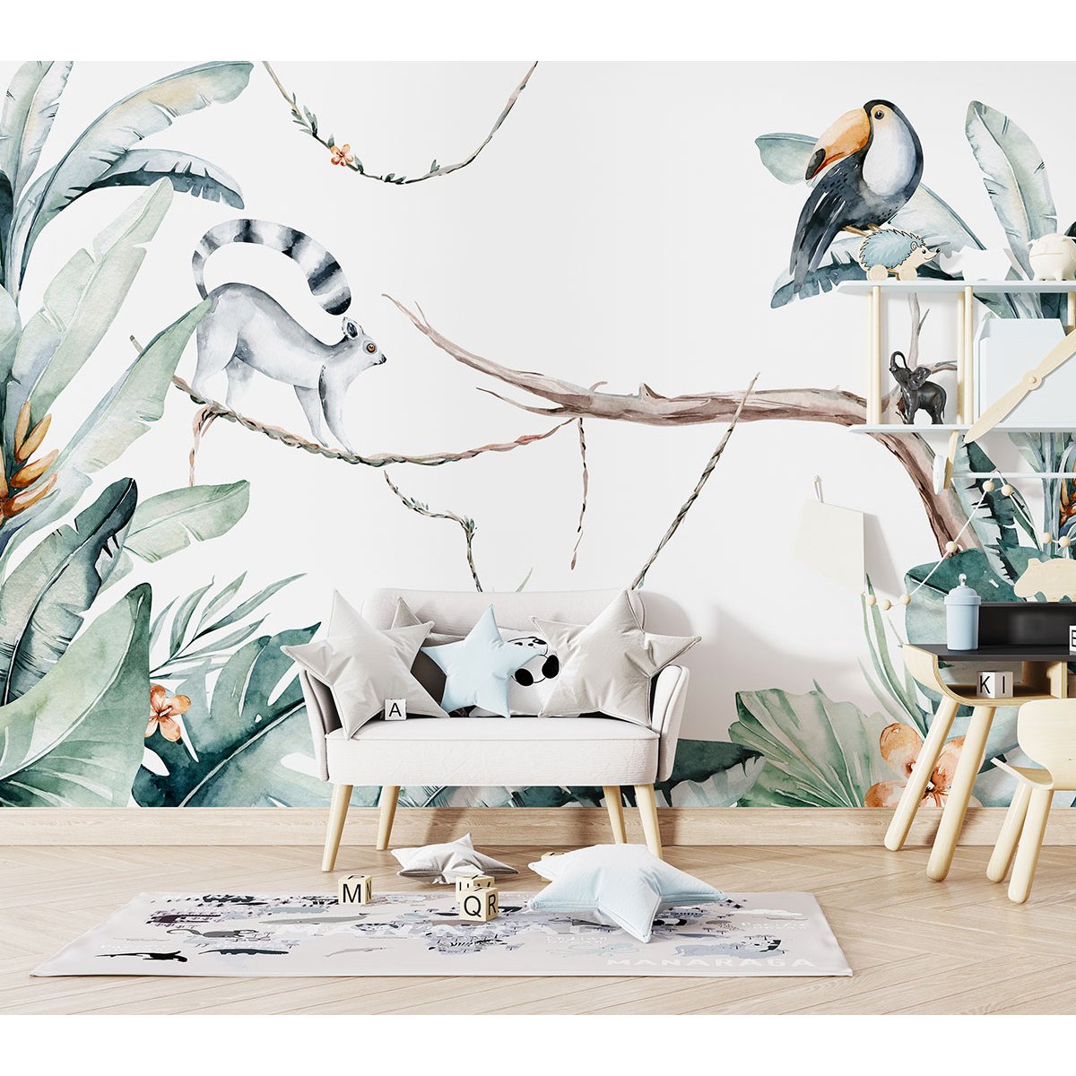 Papier peint panoramique Enfants - Forêt tropicale
