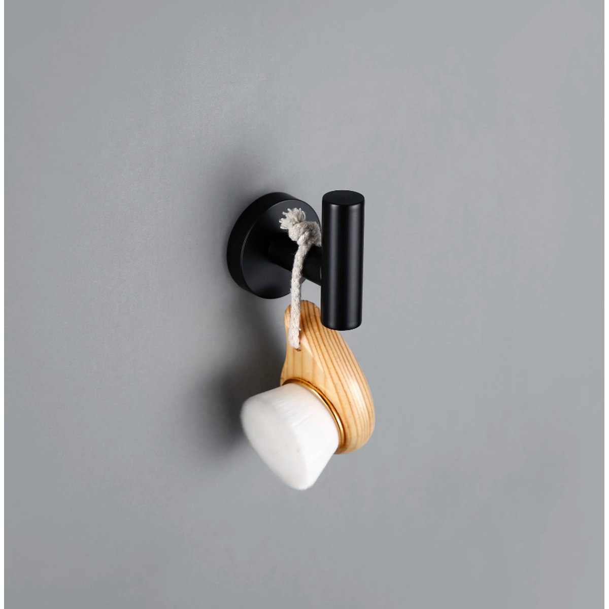 Porte-serviettes noir mate lisse