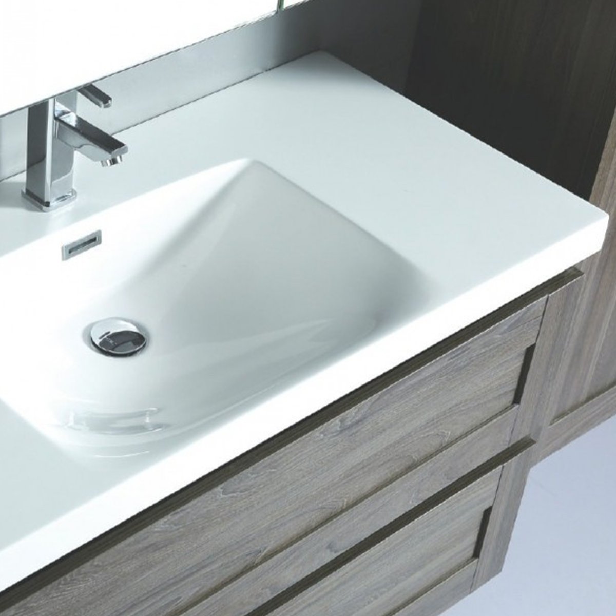 Meuble avec vasque 100 cm orme brun Aqualuna